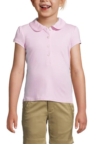 LANDS' END LANDS' END GIRLS SHORT SLEEVE PETER PAN COLLAR POLO SHIRT