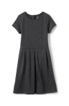 Lands' End Girls Short Sleeve Ponte Dress In Charcoal Heather