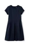 Lands' End Kids'  Girls Short Sleeve Ponte Dress In Classic Navy