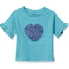 Lands' End Kids'  Girls Short Sleeve Ruffle Tee In Blue
