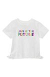 Lands' End Kids'  Girls Short Sleeve Side Tie Graphic Tee In Love Is The Future