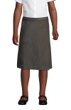 Lands' End Girls Slim Solid A-line Skirt Below The Knee In Gray