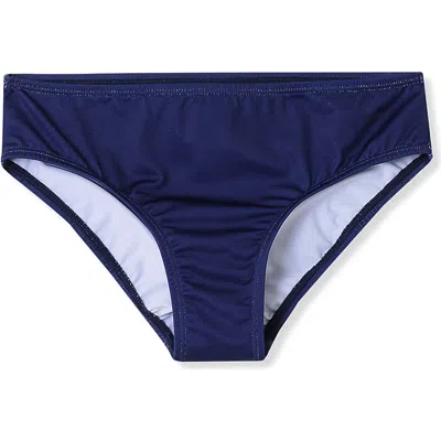 Lands' End Girls Slim Swim Bikini Bottoms In Deep Sea Navy