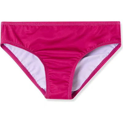 Lands' End Kids'  Girls Slim Swim Bikini Bottoms In Neon Purple