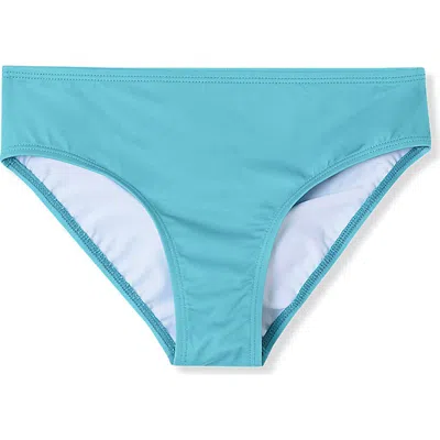 Lands' End Girls Slim Swim Bikini Bottoms In Tile Blue