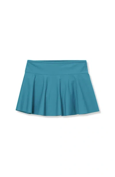 Lands' End Kids'  Girls Slim Swim Mini Skirt Swim Bottoms In Tile Blue