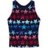 Lands' End Kids'  Girls Slim Tankini Swimsuit Top In Americana Stars