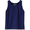 Lands' End Girls Slim Tankini Swimsuit Top In Deep Sea Navy