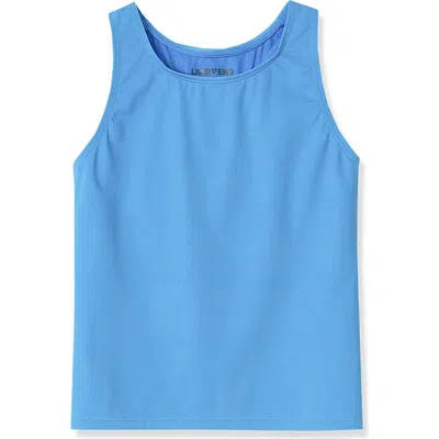 Lands' End Kids'  Girls Slim Tankini Swimsuit Top In Malibu Blue