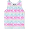 Lands' End Kids'  Girls Slim Tankini Swimsuit Top In Pastel Shells