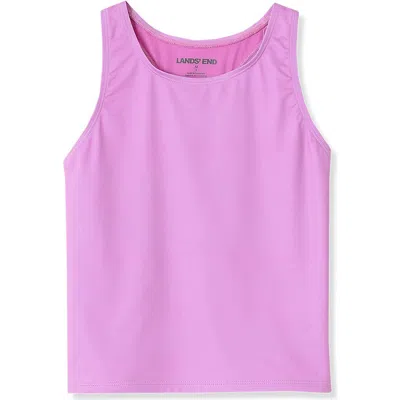 Lands' End Kids'  Girls Slim Tankini Swimsuit Top In Rose