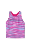 Lands' End Kids'  Girls Tankini Swimsuit Top In Blurred Wave Purple