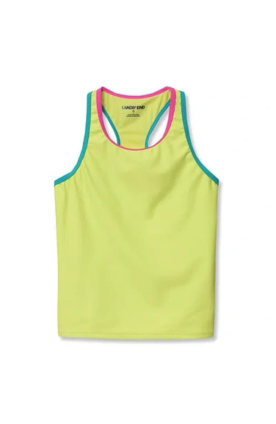 Lands' End Kids'  Girls Tankini Swimsuit Top In Green
