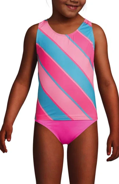 Lands' End Kids'  Girls Tankini Swimsuit Top In Multi