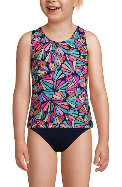 Lands' End Kids'  Girls Tankini Swimsuit Top In Multi