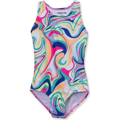 Lands' End Kids'  Girls Terry Zip Front Top And Shorts Cover Up Set In Multi