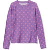Lands' End Kids'  Girls Thermal Base Layer Long Underwear Thermaskin Crew Neck Shirt In Purple