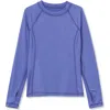 Lands' End Girls Thermal Base Layer Long Underwear Thermaskin Crew Neck Shirt In Blue