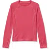 Lands' End Kids'  Girls Thermal Base Layer Long Underwear Thermaskin Crew Neck Shirt In Red