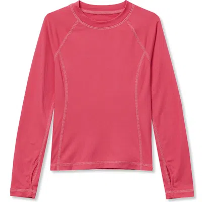 Lands' End Kids'  Girls Thermal Base Layer Long Underwear Thermaskin Crew Neck Shirt In Red