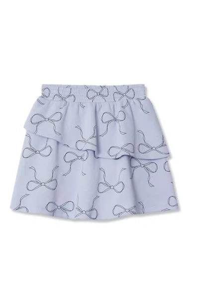 Lands' End Kids'  Girls Tiered Fleece Skort In Blue