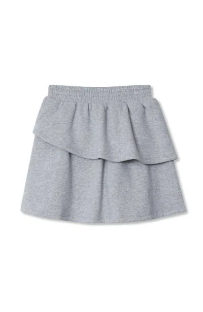 Lands' End Kids'  Girls Tiered Fleece Skort In Gray