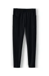 Lands' End Kids'  Girls Tough Cotton Ankle Legging With Pockets In Black