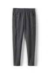 Lands' End Girls Tough Cotton Ankle Legging With Pockets In Charcoal Heather