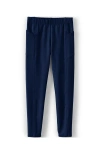 Lands' End Kids'  Girls Tough Cotton Ankle Legging With Pockets In Deep Sea Navy