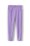 Lands' End Kids'  Girls Tough Cotton Ankle Legging With Pockets In Lavender Mist