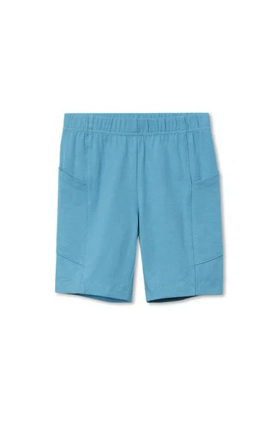 Lands' End Kids'  Girls Tough Cotton Bike Shorts In Blue
