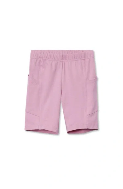 Lands' End Kids'  Girls Tough Cotton Bike Shorts In Purple