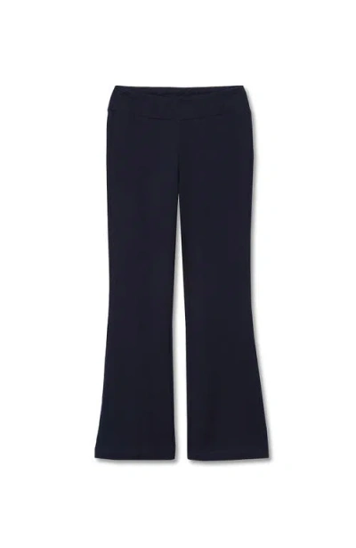 Lands' End Kids'  Girls Tough Cotton Flare Leggings In Blue