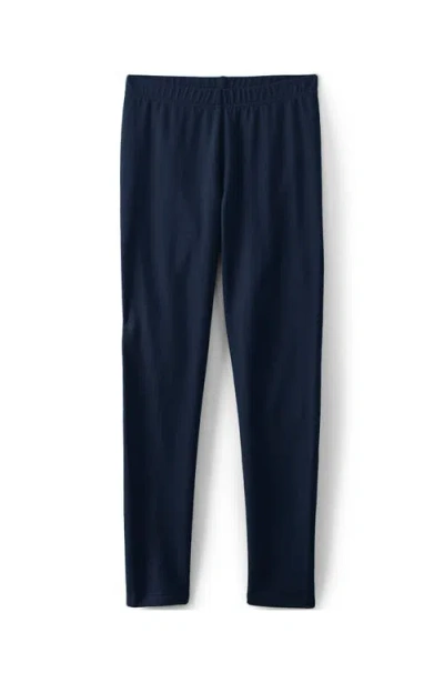 Lands' End Kids'  Girls Tough Cotton Novelty Leggings In Classic Navy