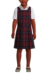 Lands' End Kids'  Girls Uniform Plaid Jumper In Classic Navy Large Plaid