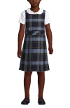 Lands' End Kids'  Girls Uniform Plaid Jumper In Classic Navy Plaid