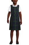 Lands' End Kids'  Girls Uniform Plaid Jumper In Hunter/classic Navy Plaid