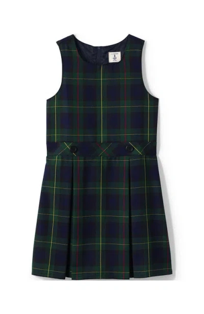LANDS' END LANDS' END GIRLS UNIFORM PLAID JUMPER