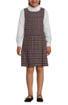 Lands' End Kids'  Girls Uniform Plaid Jumper In Brown
