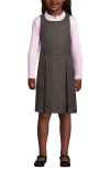 Lands' End Kids'  Girls Uniform Solid Jumper In Gray