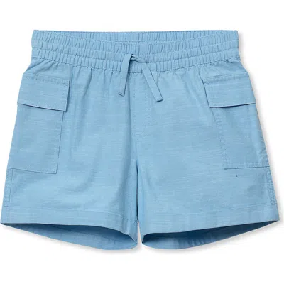 Lands' End Kids'  Girls Utility Cargo Shorts In Blue