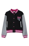 Lands' End Kids'  Girls Varsity Bomber Jacket In Multi