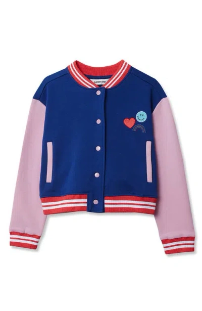 Lands' End Kids'  Girls Varsity Bomber Jacket In Multi