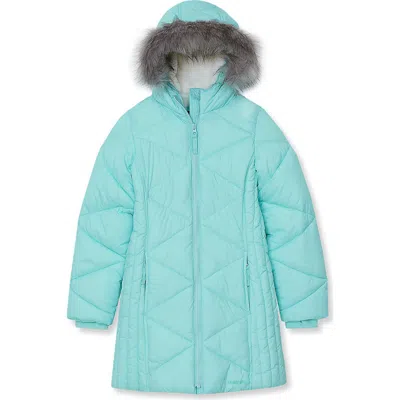 Lands' End Kids'  Girls Water Resistant Parka In Aruba Blue