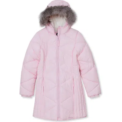 Lands' End Kids'  Girls Water Resistant Parka In Pink Tulle