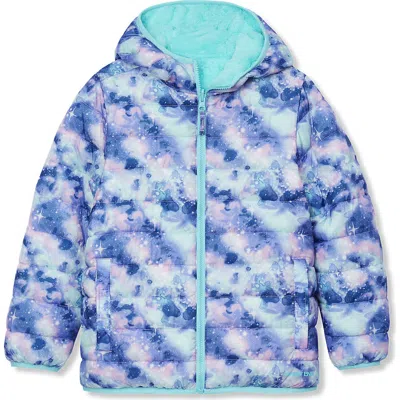 Lands' End Kids'  Girls Water Resistant Reversible Hooded Jacket In Multi