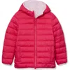 Lands' End Kids'  Girls Water Resistant Reversible Hooded Jacket In Red