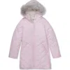 Lands' End Kids'  Girls Water Resistant Velour Parka In Pink