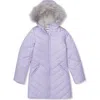 Lands' End Kids'  Girls Water Resistant Velour Parka In Purple