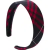 Lands' End Girls Wide Headband In Classic Navy Large Plaid